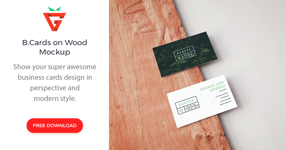 Download Free Business Card Mockup On A Wooden Board Graphberry Com PSD Mockup Templates
