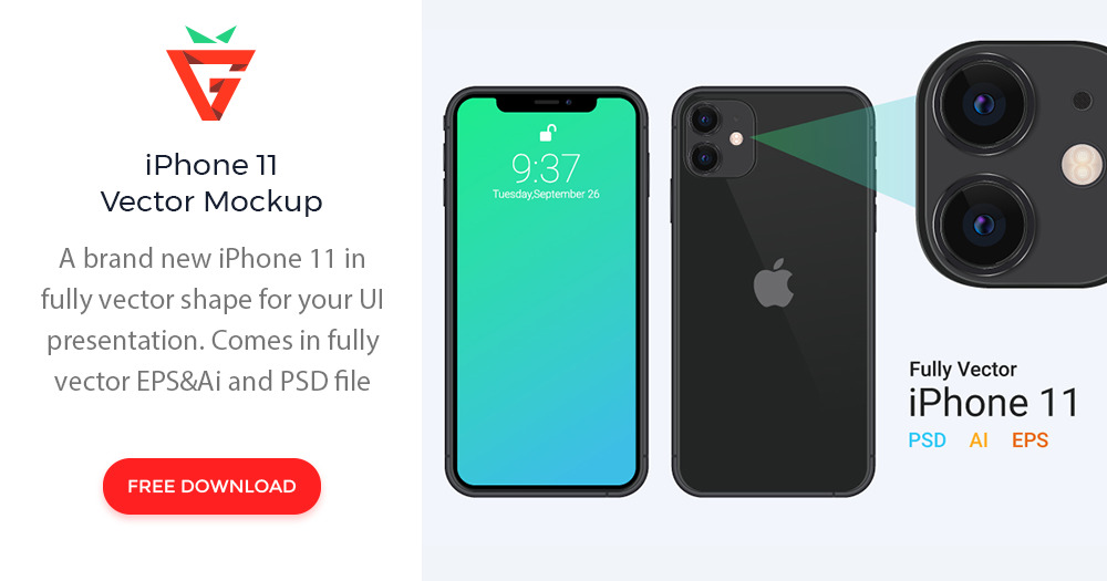 Iphone 11 Vector Mockup Graphberry Com