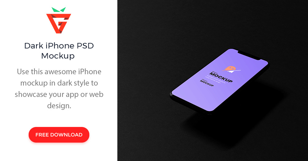 Download Dark iPhone PSD Mockup - graphberry.com