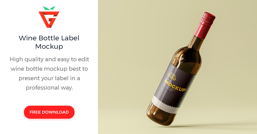 Wine Bottle Label Mockup