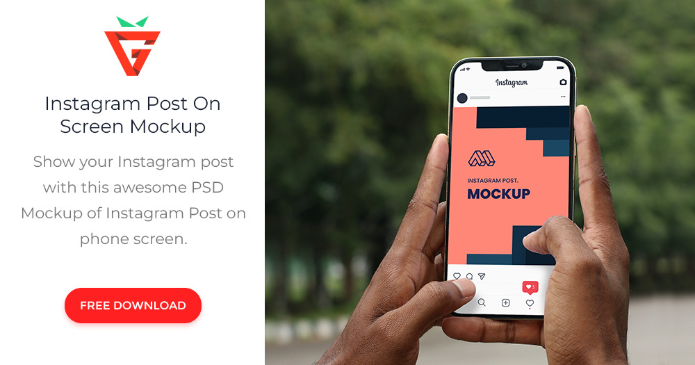 Instagram Post On Screen Mockup - graphberry.com